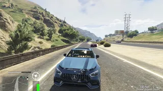 Gta V Mercedes AMG GT63 S Coupe cruise w/steering wheel & pedals