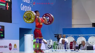 Meng Cheng (62) - 158kg Clean and Jerk @ 2016 Junior Worlds