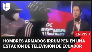 🔴 Hombres armados y encapuchados irrumpen en una estación de televisión de Ecuador.