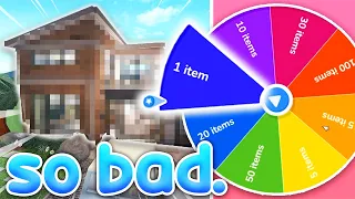 WHEEL decides HOW MANY ITEMS per ROOM (BLOXBURG)