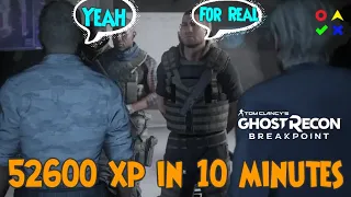 52600 XP In 10 Minutes No glitch needed potential 300k+ in 1 hour Xp Farming| Ghost Recon Breakpoint