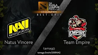 Natus Vincere vs Team Empire | The Kuala Lumpur Major CIS Open Qualifiers