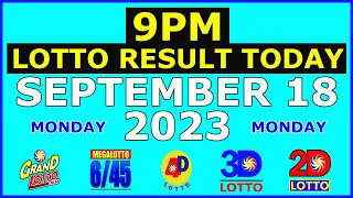 9pm Lotto Result Today September 18 2023 (Monday)