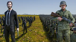 100 JOHN WICK vs 2 MILLION AMERICAN SHOTGUN SOLDIERS - Ultimate Epic Battle Simulator 2 UEBS 2