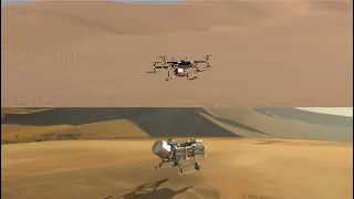 Dragonfly rotorcraft model tested in desert to simulate Titan’s dunes