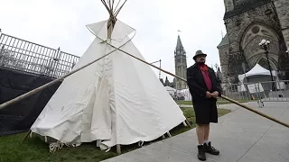 Indigenous activists set up teepee on Parliament Hill