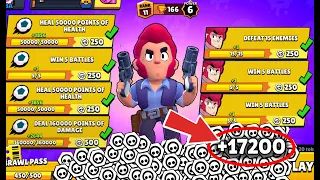 I Got 17200 TOKENS NONSTOP! 50 QUESTS! 44 TIERS - Brawl Stars Box Opening