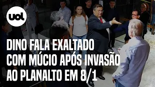 Flávio Dino fala exaltado com José Múcio após invasão ao Planalto em 8/1; veja vídeo