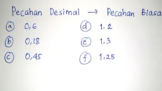 Mengubah Pecahan Desimal Menjadi Pecahan Biasa | Matematika SD