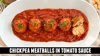 The BEST-EVER Chickpea Meatballs | Spanish-Style with Tomato Sauce