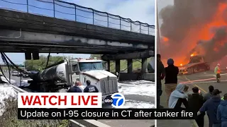 LIVE | Gov. Lamont, CT officials give update on I-95 shutdown after tanker fire in Norwalk