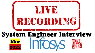 ⭐LIVE⭐ infosys system engineer interview questions for freshers 🔴 infosys system engineer exam 2022