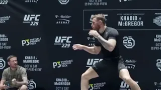 Conor McGregor performing his spinning kicks