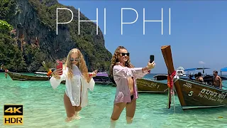 4K 🇹🇭 Walking Monkey Beach. Phi Phi Islands. Thailand 2023