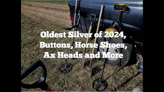 Our oldest 1800s Silver Coin of '24. Metal Detecting Buttons, tools & more. Muddy Relics Ep 23