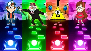 Gravity Falls in Tiles Hop EDM Rush! Bill Cipher vs. Uncle Stan vs Mabel vs Dipper Pines