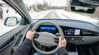 2023 Kia Niro EV Wave - Snowy POV Test Drive (Binaural Audio)