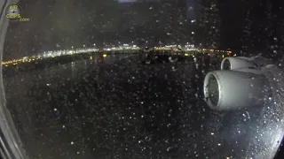 Lufthansa A380: AMAZING Engine Condensation during Bad Weather Night Takeoff!!! [AirClips]