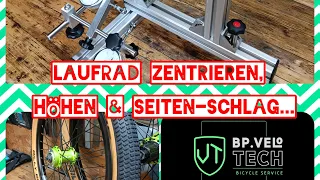 Fahrrad Laufrad zentrieren, Höhen und Seiten- Schlag beseitigen!