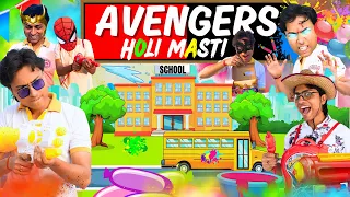 Holi with avengers 😂😂😂