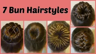 7 Ways To Make A Bun Using A Hair Donut Compilation! 1 Week Of Bun Hairstyles