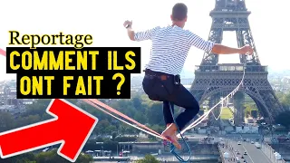 Reportage : Ils Ont Monté Une Slackline Sur la Tour Eiffel de Nuit 😲