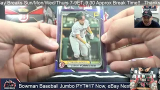 2024 Bowman Baseball Jumbo Pick Your Team #17 8 Box Case Break Video 1 of 2  5 15 24