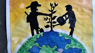 save trees or plant more trees painting.