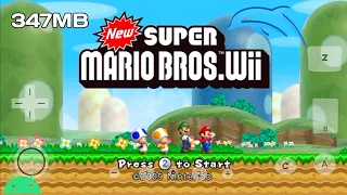 New Super Mario Bros. Wii Game For Official Dolphin Emulator On Android Mobile Device | Gameplay