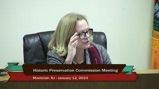 Montclair Historic Preservation Commission - January 12, 2023