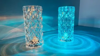 Crystal Table Lamp Unbox and Review - 3 Colors Touch Crystal Table Lamp VS RGB Crystal Table Lamp