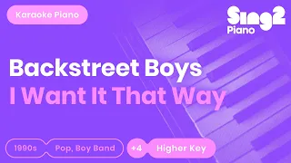 Backstreet Boys - I Want It That Way (Higher Key) Karaoke Piano