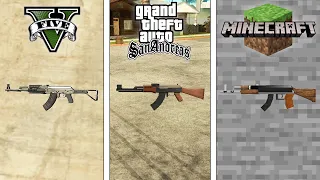 GTA 5 AK-47 vs GTA SA AK-47 vs Minecraft AK-47 - Which is Better?