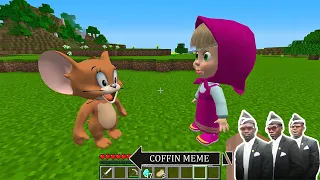 TOM and Jerry vs Masha and Bear in Minecraft - Coffin meme