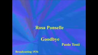 Rosa Ponselle   Paolo Tosti   Goodbye   Broadcasting 1936