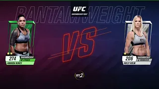 EA Sports UFC 2 Mobile | Amanda Nunes Fastest Knockout Holly Holm In ( 42 ) Second 😱