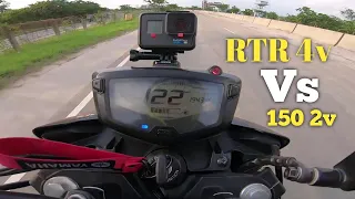 Apache RTR 160 4v Vs Apache RTR 150 Drag Race | Must Watch.