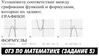 Установите соответствие между графиками функций ... | ОГЭ 2017 | ЗАДАНИЕ 5 | ШКОЛА ПИФАГОРА