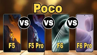 Poco F5 vs F5 Pro vs F6 vs F6 Pro 2023-2024