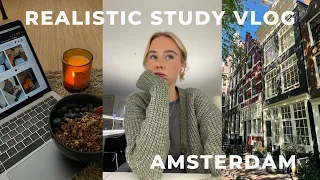 a realistic but cozy day of studying in amsterdam!