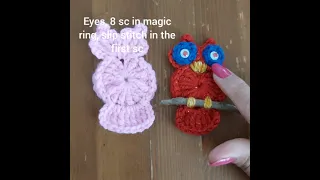 crochet owl magnet
