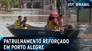 Polícia reforça patrulhamento nos acessos a POA pelo risco de saques | SBT Brasil (08/05/24)