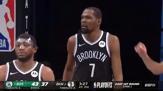 Kevin Durant ending his own career ALMOST INJURED!  Nets vs Celtics Game 1