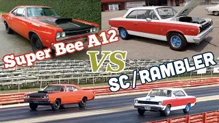 1969 AMC SC/Rambler vs 1969 Dodge Super Bee A12 - PURE STOCK DRAG RACE