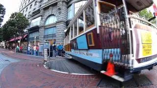 Cable car riding in San Francisco