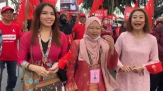 "3 Beauties" Menuju Ke Pusat Penamaan Calon PRU 15 Di Parlimen Mersing Johor