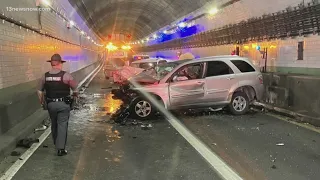 Woman dies in wrong-way crash in the Downtown Tunnel