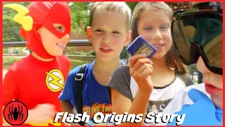 The Flash Origins Story w Playground Bully & Doctor Clariss real life movie comics SuperHero Kids