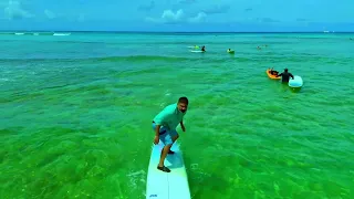 1st time surfing family  in waikiki