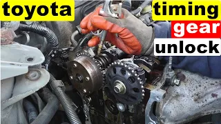 2002 2006 toyota camry 2.4 how to unlock the cam shaft timing gears toyota vehicles